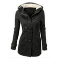 thumbnail image 1 of Pxiakgy Women's Jacket In Autumn And Winter Hooded Horny Horn Leather Pair Jacket Cotton Jacket Plus Velvet Lamb Wool Jacket Top GY1 + M, 1 of 2