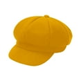 thumbnail image 1 of Pxiakgy Women's Newsboy Cap Blend Retro Solid Color Girls Fashion Warm Fashion Wool Beret Painter Dome Hat Gatsby Cabbie Visor Beret Hat Autumn Spring Winter Classic Cap Yellow One Size, 1 of 4