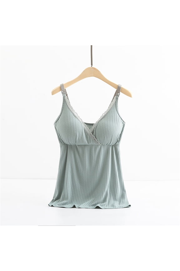 Women's Shelf Bra Camisole Tops Adjustable Cami Tank Cotton Undershirts,Tank Tops with Built In Bras Y2K V Neck Sleeveless Cute Summer Cami Tops Womens Tank Tops Summer Green Xl