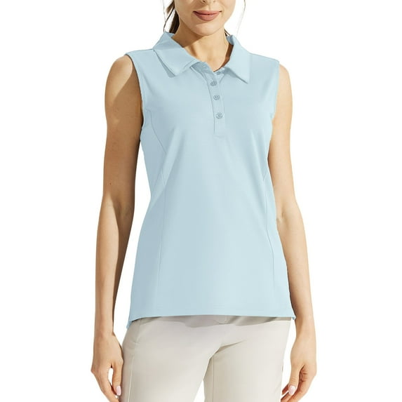 Pxiakgy Women's Sleeveless Golf Polo Shirts Upf 50+ Quick Dry Collared Polo Shirts Athletic Racerback Tank Tops Shirts,Womens Golf Polo Shirts Tennis Tank Tops for Women Mint Green M