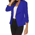 thumbnail image 1 of Pxiakgy Women's Solid Color Long Sleeve Simple Thin Women's Small Suit Women's Blue + XL, 1 of 3