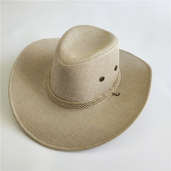 Pxiakgy Women's Straw Cowboy Hat with Wide Brim Felt Cowboy Hat American Western Hat Sun Hat Outdoor Riding Hat Beach Sun Hat Sun Jazz Hat British Top Hat Sun Hat Summer Hat Beige