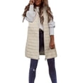 thumbnail image 1 of Pxiakgy Women's Down Vest Long Winter Thin And Light Down Coat Casual Down Coat Slim Gilet Quilted Jacket Outdoor Winter Coat Vest With Pockets Beige L, 1 of 6