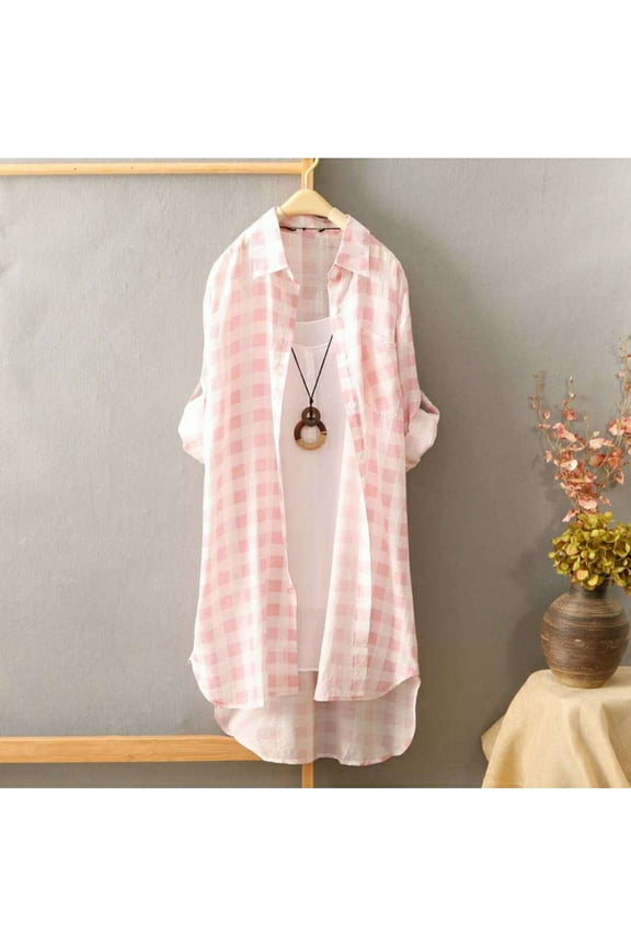 Womens Button Down Shirt Dresses with Pockets Cotton Button Up Tunics Long Sleeve Solid High Low Blouse Tops Plaid Summer Beach Shirt Shirt for Short Sleeves Outdoor Soft Causal Tee Shirt