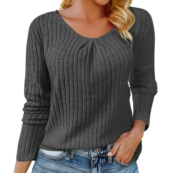 Pxiakgy Womens Long Sleeve Shirts Crew Neck Tunic Tops Fashion Loose Fall Sweaters Womens Lace Hollow Out Long Sleeved Loose Soft and Elegant Outdoor Top Long Sleeved T Shirt Dark Grey M