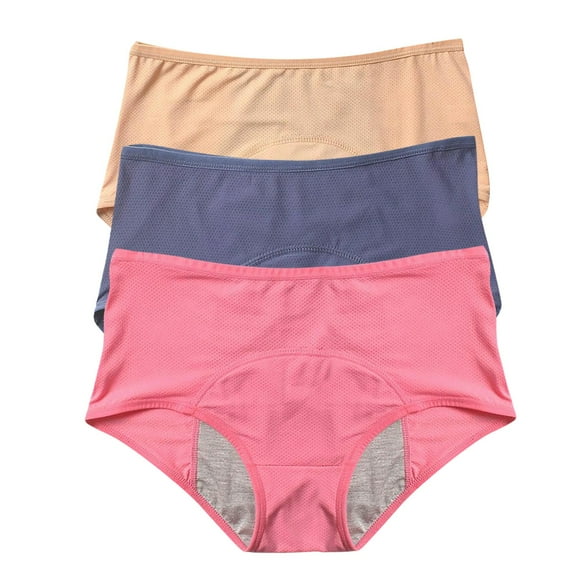 Pxiakgy Womens Menstrual Period Panties Cotton Underwear Postpartum Protective Briefs Period Underwear for Women Women's Solid Color Physiological Underwear Breathable Mesh Underwear 3Pc Pk7 3Xl