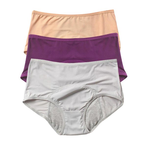 Pxiakgy Womens Menstrual Period Panties Cotton Underwear Postpartum Protective Briefs Period Underwear for Women Women's Solid Color Physiological Underwear Breathable Mesh Underwear 3Pc Pp2 Xl