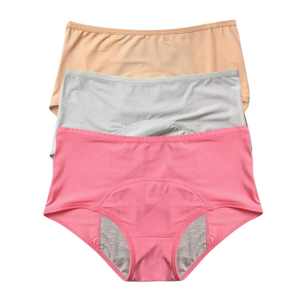 Pxiakgy Womens Menstrual Period Panties Cotton Underwear Postpartum Protective Briefs Period Underwear for Women Women's Solid Color Physiological Underwear Breathable Mesh Underwear 3Pc Pk5 L