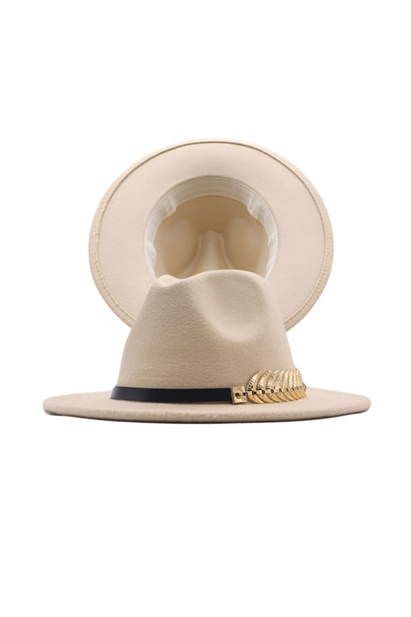 Womens Panama Hat Classic Belt Fedora Hat Wool Buckle Wide Floppy Baseball Caps