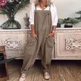 thumbnail image 1 of Pxiakgy Womens Plus Size Overalls Casual Loose Dungarees Romper Baggy Playsuit Jumpsuit Coffee XL, 1 of 2