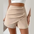 thumbnail image 1 of Pxiakgy Womens Shorts Dressy High Waisted Wide Leg Shorts Pleated Business Casual Work Trouser Shorts Lounge Summer Side Button Pleated Shorts with Pockets Dressy Summer Shorts for Women 2025 Relaxe, 1 of 5