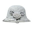 thumbnail image 1 of Pxiakgy Wool Cloche Hat for Women Winter Bucket Hat 1920S Vintage Floral Fedoras Hat Women's Autumn and Winter Round Top Casual Fisherman's Basin Cap Small Bowler Hat Grey M, 1 of 3