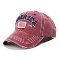 thumbnail image 1 of Pxiakgy Baseball Caps for Women 2025 Trendycaps with American Men's Women's Sports Worn Holes Flag Sun Hats and And Caps Red One Size, 1 of 6