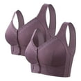 thumbnail image 1 of Pxiakgy bras for women Moona Bra for Senior Front Closure Breathable Bra for Seniors Wirefree Bras for Older Women push up bras for women Purple + 50, 1 of 3