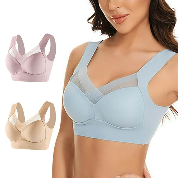 Pxiakgy bras for women Posture Correcting Bra Wireless Push Up Comfort Bra Breathable Deep Cup Bra Ergonomic Posture Bras for Women F + 5XL