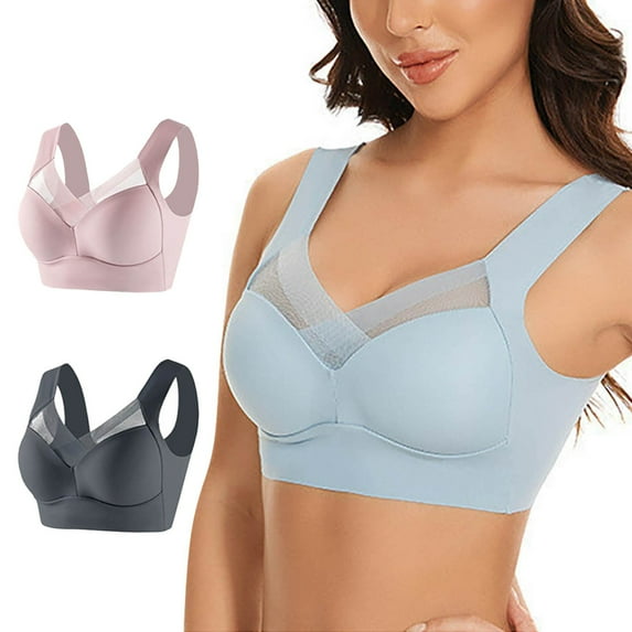 Pxiakgy bras for women Posture Correcting Bra Wireless Push Up Comfort Bra Breathable Deep Cup Bra Ergonomic Posture Bras for Women I + 4XL