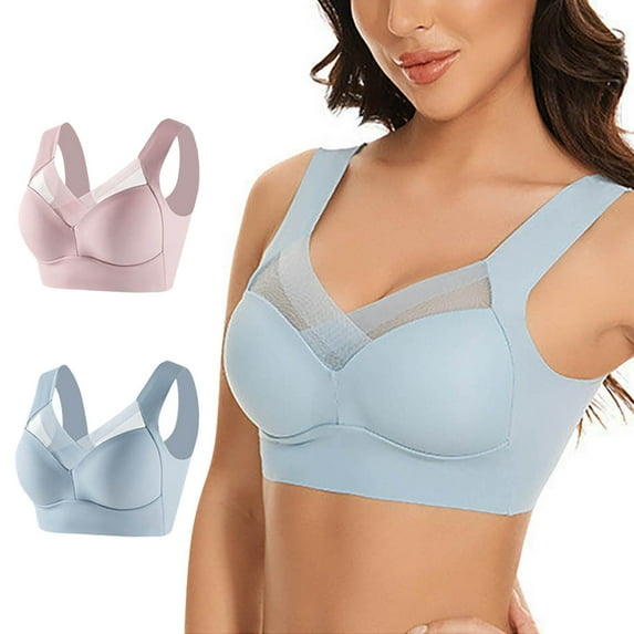 Pxiakgy bras for women Posture Correcting Bra Wireless Push Up Comfort Bra Breathable Deep Cup Bra Ergonomic Posture Bras for Women L + 3XL