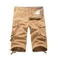 thumbnail image 1 of Pxiakgy cargo pants for men Men's Fashion Loose Large Cotton Shorts Men's Multi Pocket Casual Street Capris cargo pants men mens cargo shorts Khaki + 40, 1 of 8