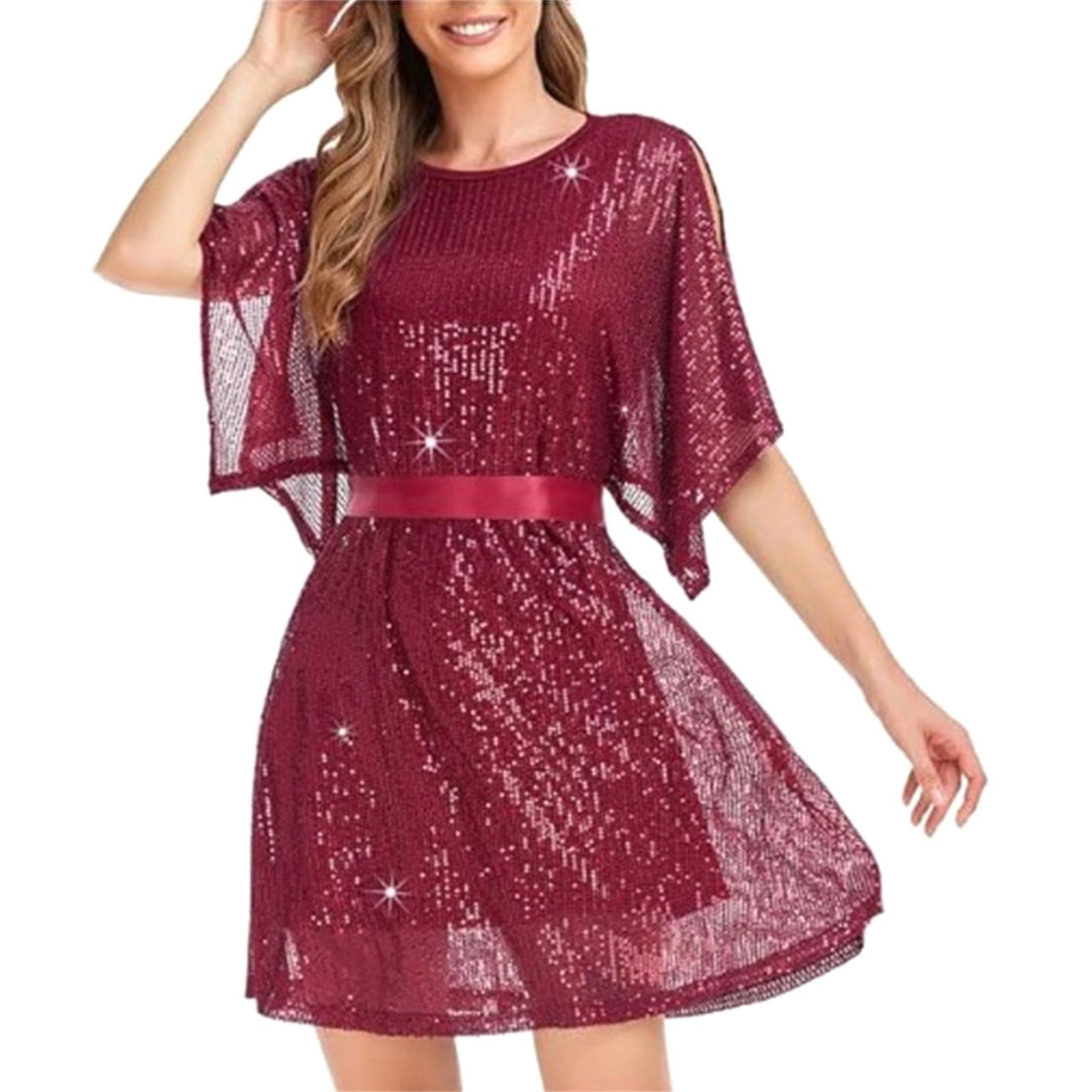 Pxiakgy dresses for women 2024 Wedtrend Women's Sparkly Sequin Dress Cocktail Dress Glitter Club