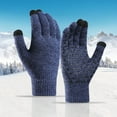 thumbnail image 1 of Pxiakgy gloves for women Winter Screen For Men Gloves AntiSlip Gloves Upgraded Knit Soft Thermal Elastic Women Gloves Blue + One size, 1 of 3