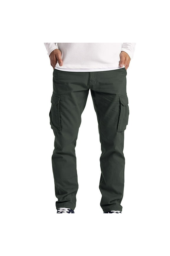 jeans for men Cargo Wear Cargo Men's Full 6 Pocket Work Pants Trousers Combat Men's pants Men Cargo Pants Dark Grey + M