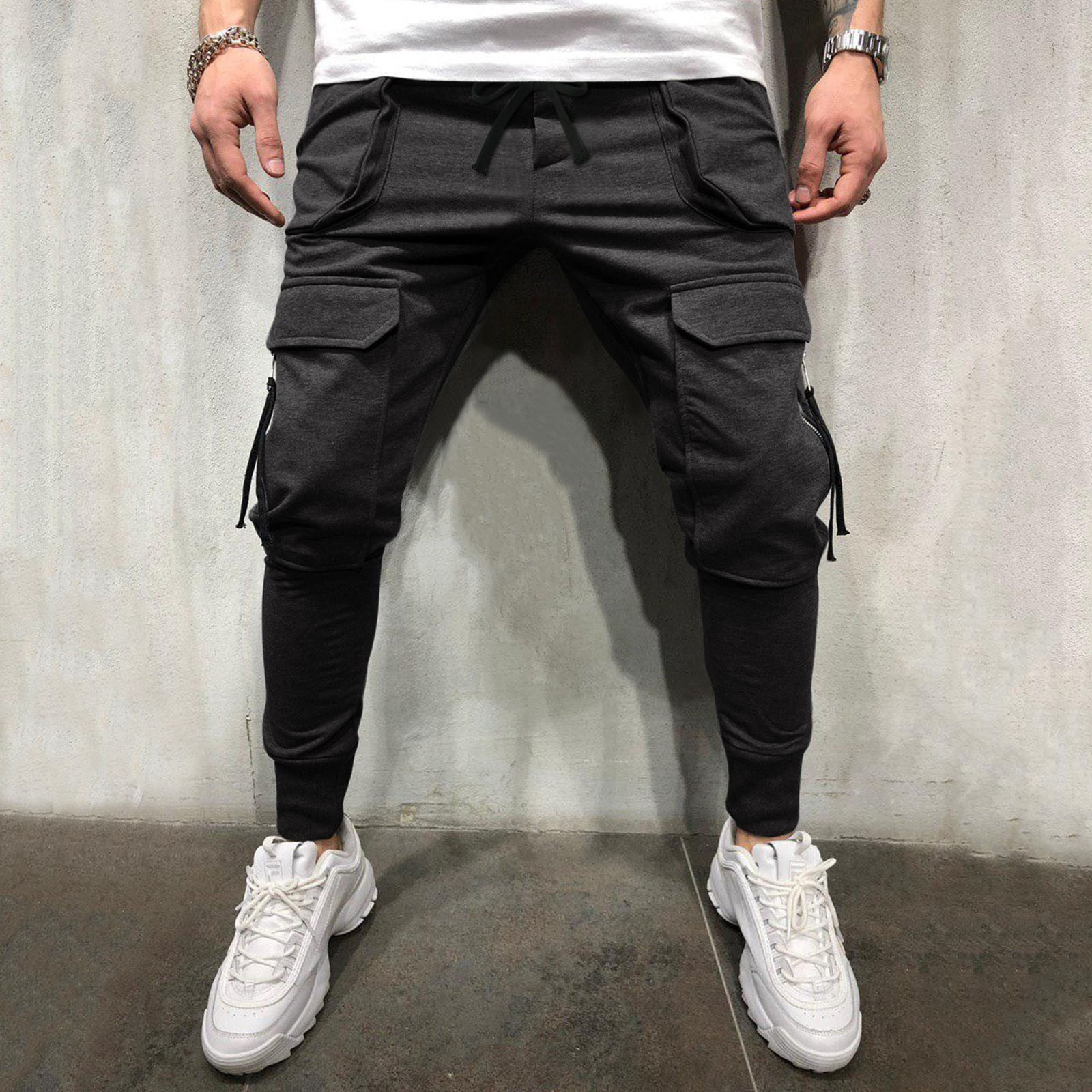 Pxiakgy jeans for men Casual Men's Drawstring Zipper