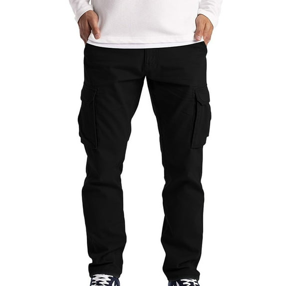 Pxiakgy jeans for men Combat Wear Trousers Work Pants 6 Full Men's Cargo Cargo Pocket Men's pants Men Cargo Pants Black + XL