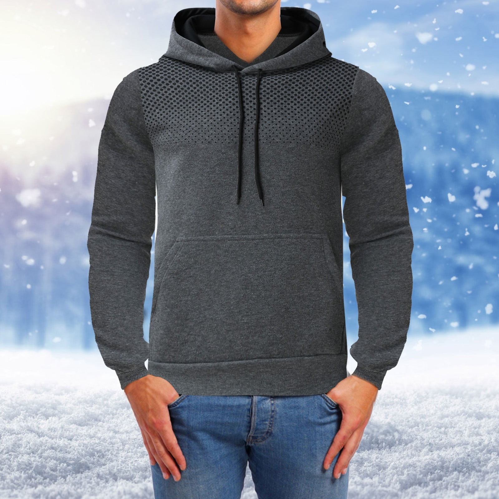 Men's Hoodie - Grey - S