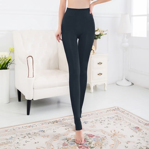 Pxiakgy leggings for women Womens Tights Warm Thickened Stretch Silken Mist Solid Color Seamless Lined Thermal Pantyhose StockingsWomen's Legging Grey + XS