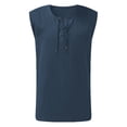 thumbnail image 1 of Pxiakgy mens dress shirts Blouse Top for Man Cotton Sleeveless Outdoor Slim Casual T-Shirt dress shirts for men mens shirts Navy + XL, 1 of 7