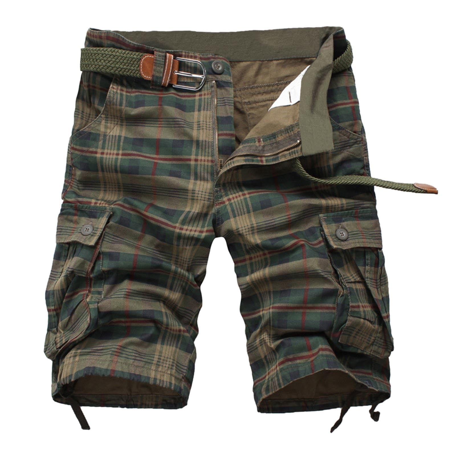 Men's Cargo Shorts Shorts Multi Pocket Straight Leg Print Solid