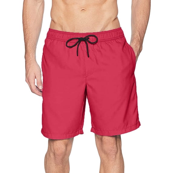 Pxiakgy mens swim trunks Sports Net Beach Shorts Dry Quick With Inner Casual Pants Men's Shorts Men's Swimwear mens shorts shorts for men Red + S