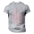 thumbnail image 1 of Pxiakgy mens t-shirts Men's Independence Day Casual Fashion Soft And Comfortable Pure Cotton Small Print Round Neck Short Sleeved T Shirt t shirts for man Dark Grey + XL, 1 of 2