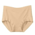 thumbnail image 1 of Pxiakgy panties for women Women's Solid Color High Waist Plus Size Loose Comfortable High Resilience Casual Underwear women's panties Beige + XXL, 1 of 3