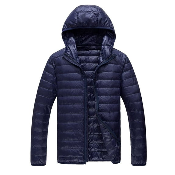 Pxiakgy parka jacket men Men's Casual Winter Jacket Warm Men Zipper Hooded Coat With PocketMen's Parkas Navy Blue + XL