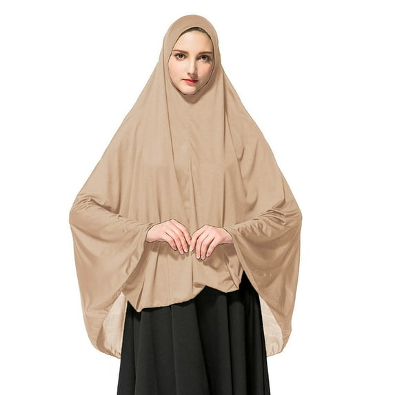 Pxiakgy scarfs for women Women's Prayer Khimar Ready to Wear Long Hijab with Under Scarf Brown + XL