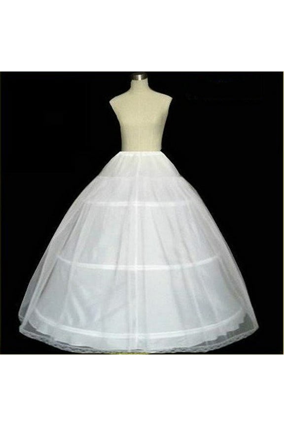 skirts for women Full Shape 3 Hoop Skirt Ball Gown Petticoat Underskirt Slip For Wedding Dress White + One size