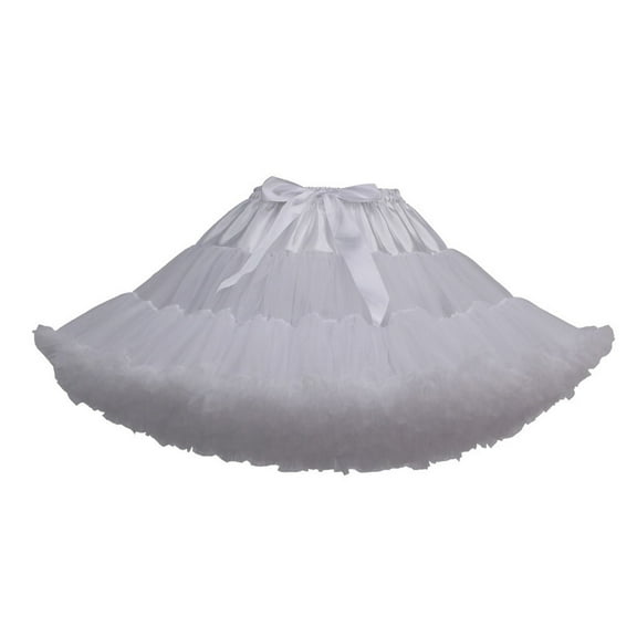 Pxiakgy skirts for women Women Petticoat Underskirt Swing Tutu Princess Skirt Hippy Cute New White   One size
