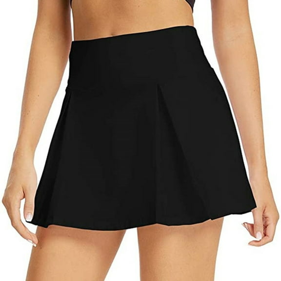 Pxiakgy skirts for women Women Tennis Skirts Inner Shorts Elastic Sports Golf Skorts With Pockets Black   XS