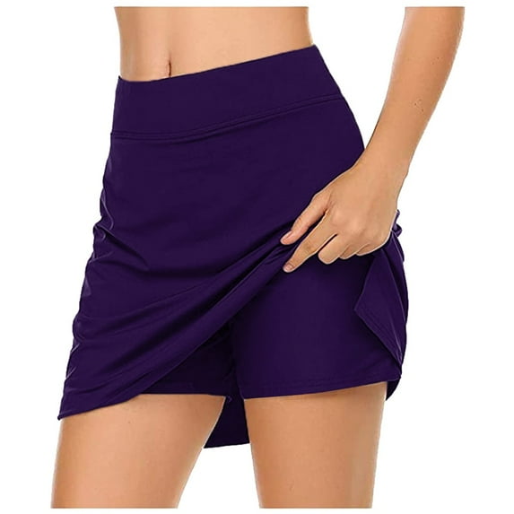 Pxiakgy skirts for women Women's Active Performance Skort Lightweight Skirt For Running Tennis Sport Purple + XL