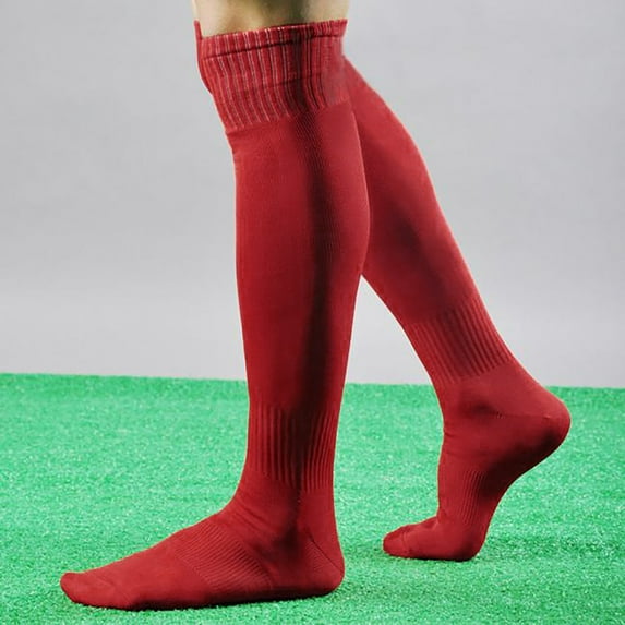 Pxiakgy socks for women Football Soccer High Knee Over Baseball Sport Socks Men Sock Long Socks womens socks Red + One size