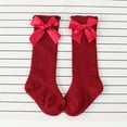 thumbnail image 1 of Pxiakgy socks for women New Kids Toddlers Girls Big Bow Knee High Long Soft Cotton Lace Socks Kids Red + One size, 1 of 2