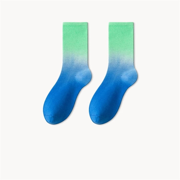 Pxiakgy socks for women Fashionable Tie Dye Gradient Comfortable Casual Socks That Can Be Worn Outside Mid Calf Cotton Socks womens socks Green   One size