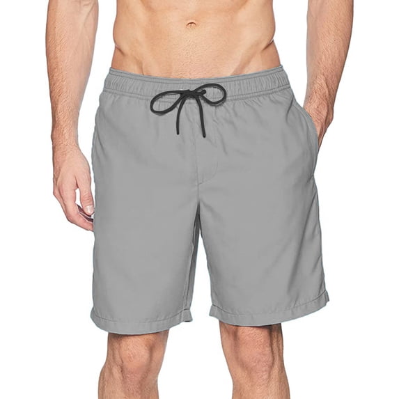 Pxiakgy mens swim trunks Sports Net Beach Shorts Dry Quick With Inner Casual Pants Men's Shorts Men's Swimwear mens shorts shorts for men Grey + XXL