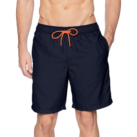 Pxiakgy mens swim trunks Sports Net Beach Shorts Dry Quick With Inner Casual Pants Men's Shorts Men's Swimwear mens shorts shorts for men Navy + S