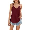 thumbnail image 1 of Pxiakgy tank top for women womens tank tops Women's Solid Color V Neck Camisole Summer Fashion Casual Eyelet Embroidery Top RD2 + L, 1 of 8