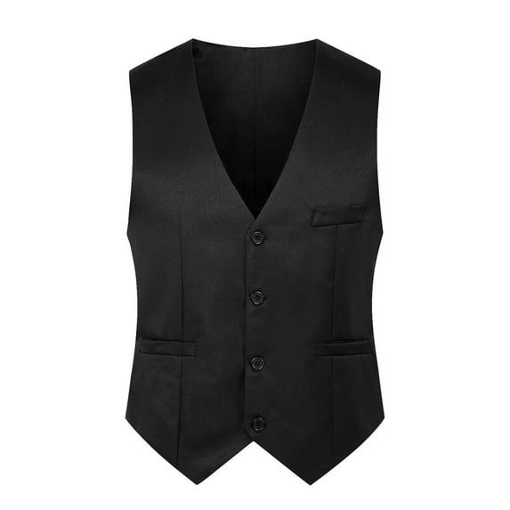 Pxiakgy tank tops men Mens Solid Color Wedding Dress Vest Mens Coat British Leisure Slim Stage Costume mens tank top vest for men Black + 5XL