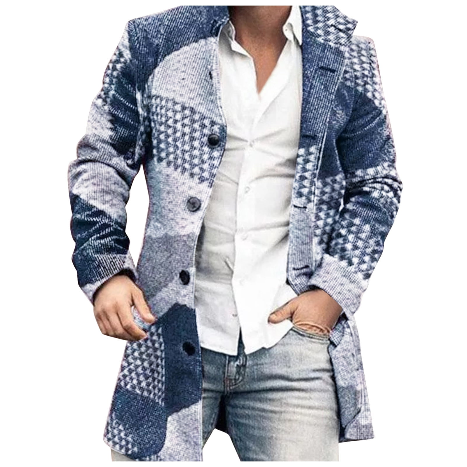 Pxiakgy winter coats for men Men Plus Size Winter Coat Lapel Collar