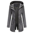 thumbnail image 1 of Pxiakgy winter coats for women Women Light Jacket Active Outdoor Trench Windbreaker Coat With Hood Lightweight Plus Size For Girls Grey + XL, 1 of 8