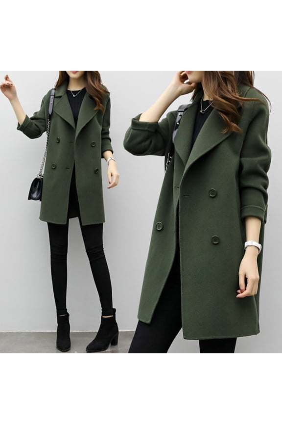 winter coats for women Womens Autumn Winter Jacket Casual Outwear Cardigan Slim Coat Overcoat coat for women Army Green + L